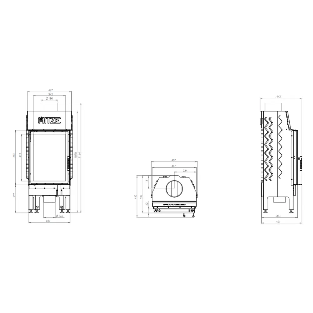 Каминная топка HITZE ALBERO AL9S.V-D