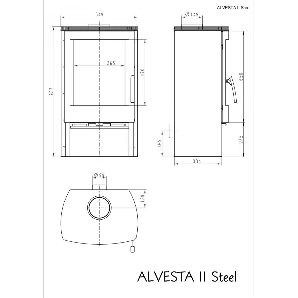 Опалювальна піч камін Thorma ALVESTA II steel