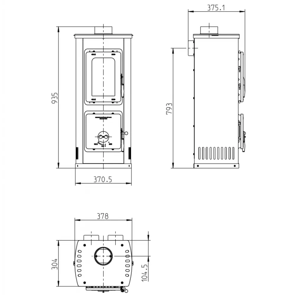 Опалювальна піч Thorma VERONA Top black