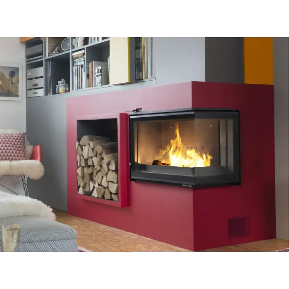 Камінна топка UNIFLAM 700 PLUS ECO ліве скло з шибером чавунна