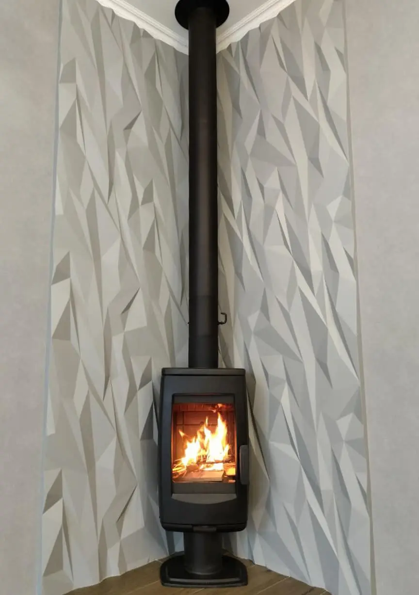 Верхнее подключение димохода печи пламен ария.